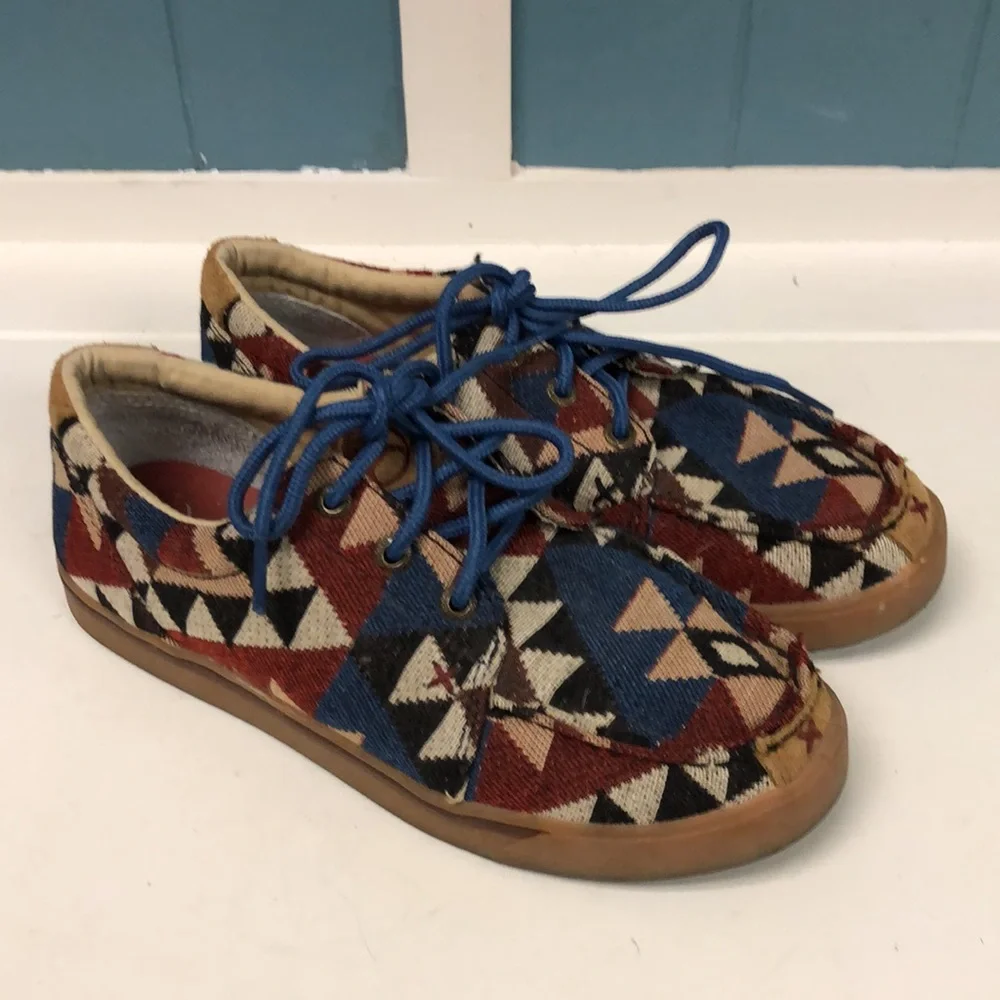 TWISTED X WOMEN'S MIDNIGHT SOUTHWESTERN LOPER‎ SHOES - MOC TOE 3.5M